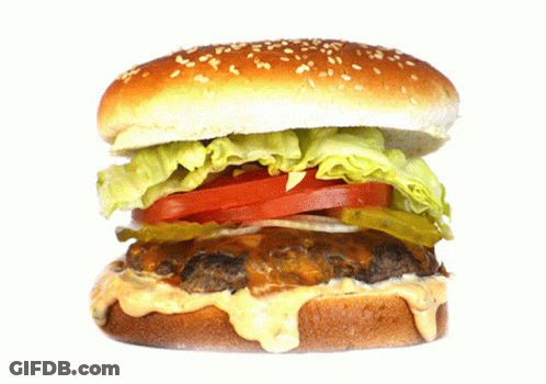 Hamburger With Lettuce Tomato And Pickles GIF