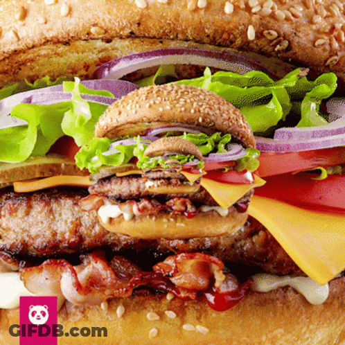 Hamburger With Panda Logo GIF