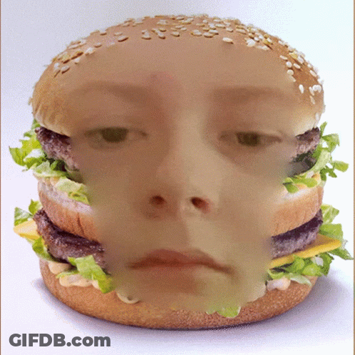 Hamburger With Person Face GIF