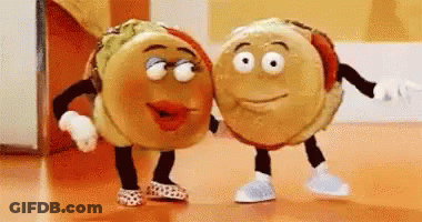 Hamburgers With Arms And Legs Dancing GIF