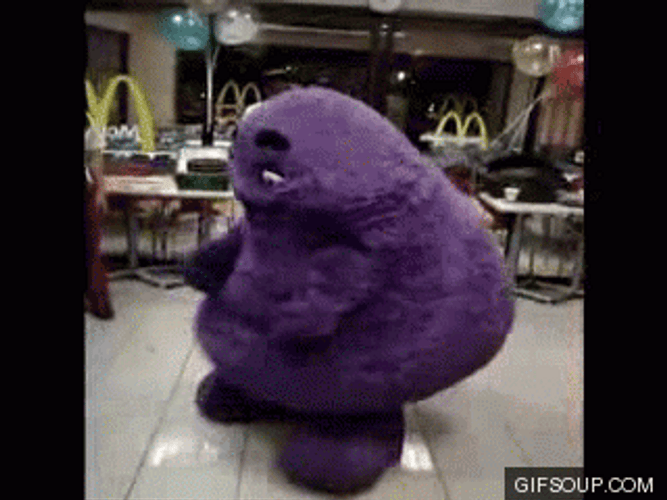 Hamburglar Grimace Mascot Dancing GIF