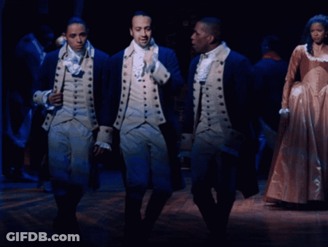 Hamilton Tiptoe Hey Hey Hey GIF