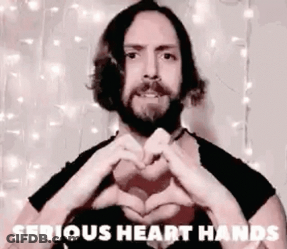 Hamish Blake Parody Heart Hands GIF