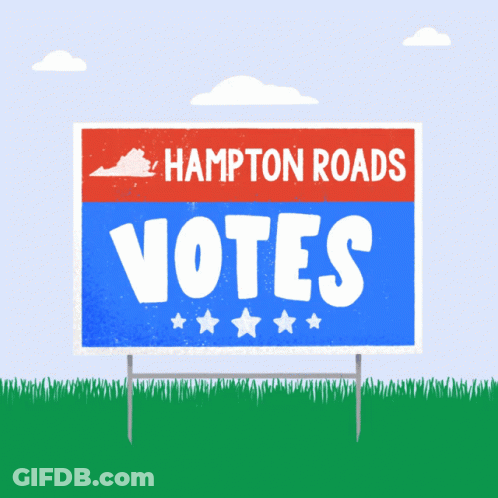 Hampton Roads Votes Sign In Grassy Field GIF