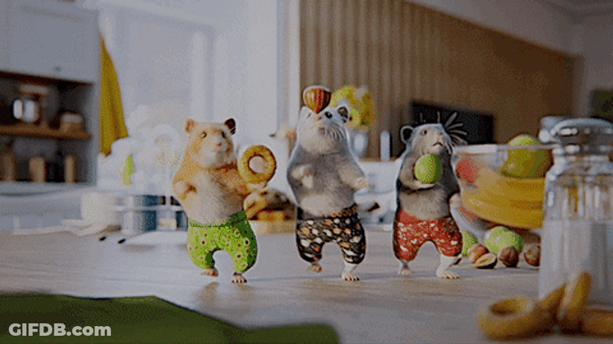 Hamster Dance Carrying Holding Food GIF
