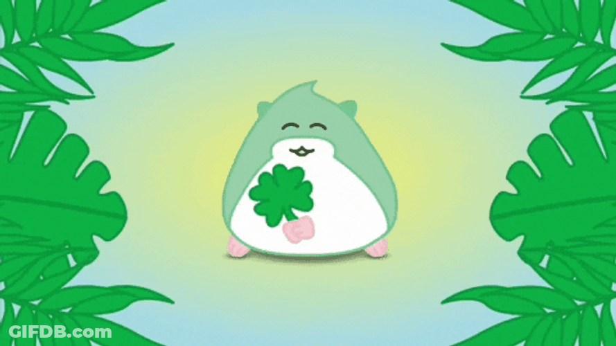 Hamster Dance Holding Green Leaf GIF