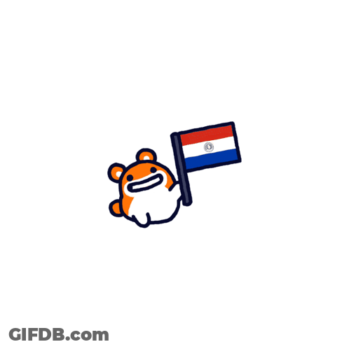 Hamster Holding Paraguay Flag GIF