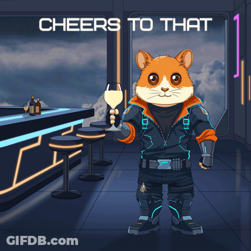 Hamster Holding Wine Cheers GIF