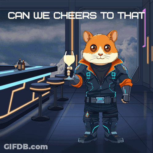 Hamster Holding Wine Cheers To That GIF