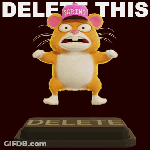 Hamster In Pink Hat Saying Grind GIF