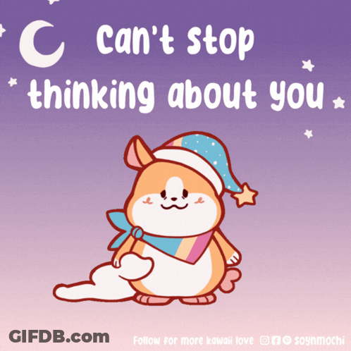 Hamster In Sleep Cap Can't Stop Thinking About You GIF