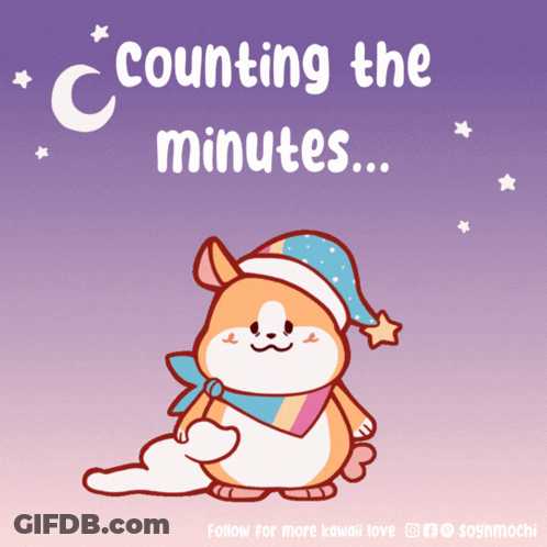 Hamster In Sleep Cap Counting The Minutes GIF