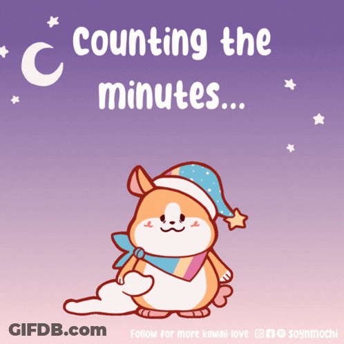 Hamster In Sleep Cap Counting The Minutes GIF