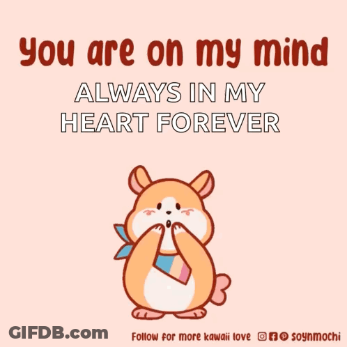 Hamster Pink Hearts You On My Mind Forever In My Heart GIF