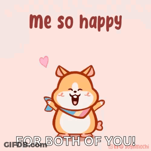 Hamster Saying Me So Happy For Both Of You GIF