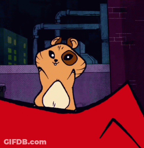 Hamster Sitting On Red Arrow GIF