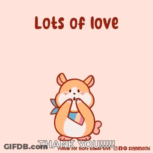 Hamster Surrounded By Hearts With Lots Of Love GIF