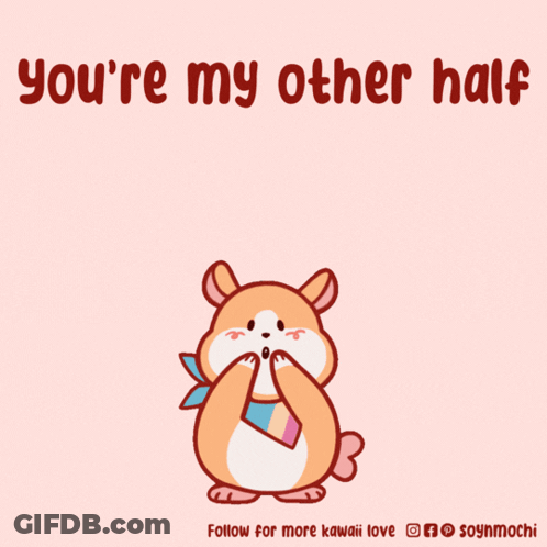 Hamster Surrounded By Hearts You're My Other Half GIF