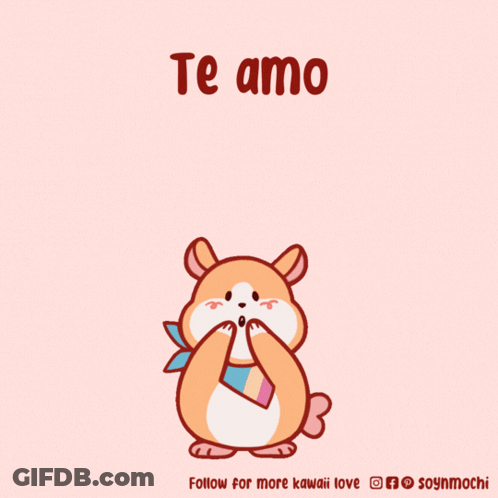 Hamster Surrounded By Pink Hearts Te Amo GIF