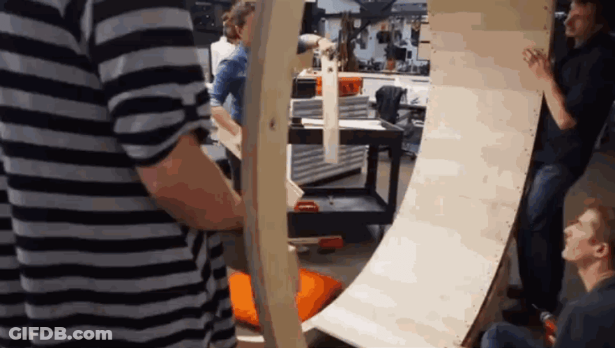 Hamster Wheel Desk Construction GIF