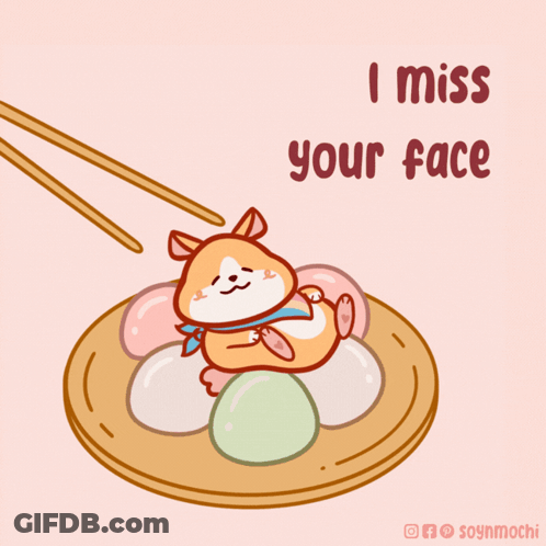 Hamster With Chopsticks Saying I Miss Your Face GIF