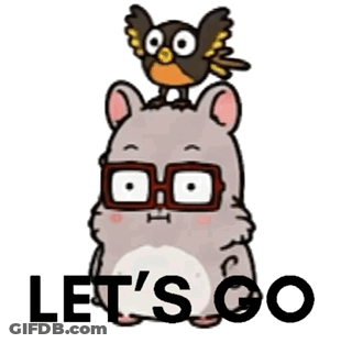 Hamster With Glasses And Owl Says Let's Go GIF