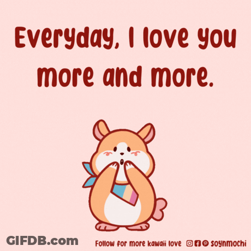 Hamster With Love You More Text GIF