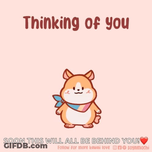 Hamster With Scarf Saying Thinking Of You GIF