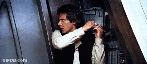 Han Solo Adjusting Earring GIF