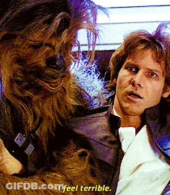 Han Solo And Chewbacca From Star Wars Are Talking To Each Other GIF