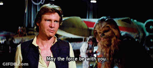 Han Solo And Chewbacca May The Force Be With You GIF