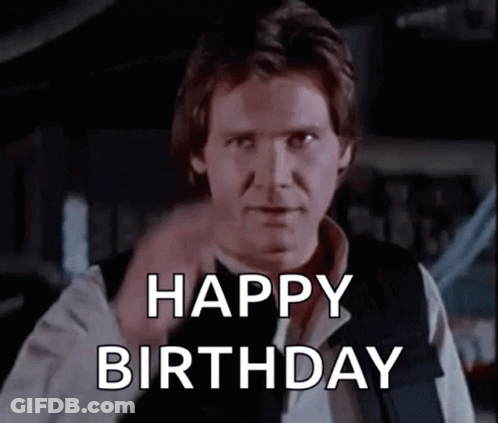 Han Solo Giving Happy Birthday Sign GIF