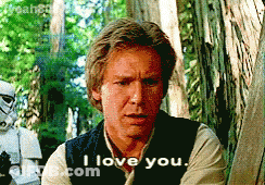 Han Solo Says I Love You In Front Of A Stormtrooper GIF
