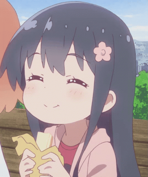 Hana Eating Banana Anime Loop GIF