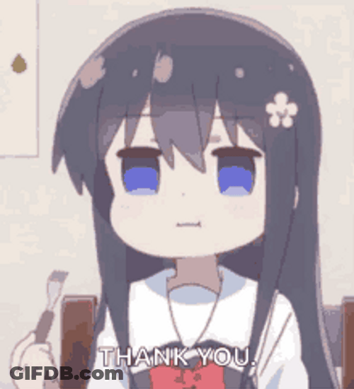 Hana Shirosaki Thank You Anime Girl Chewing GIF