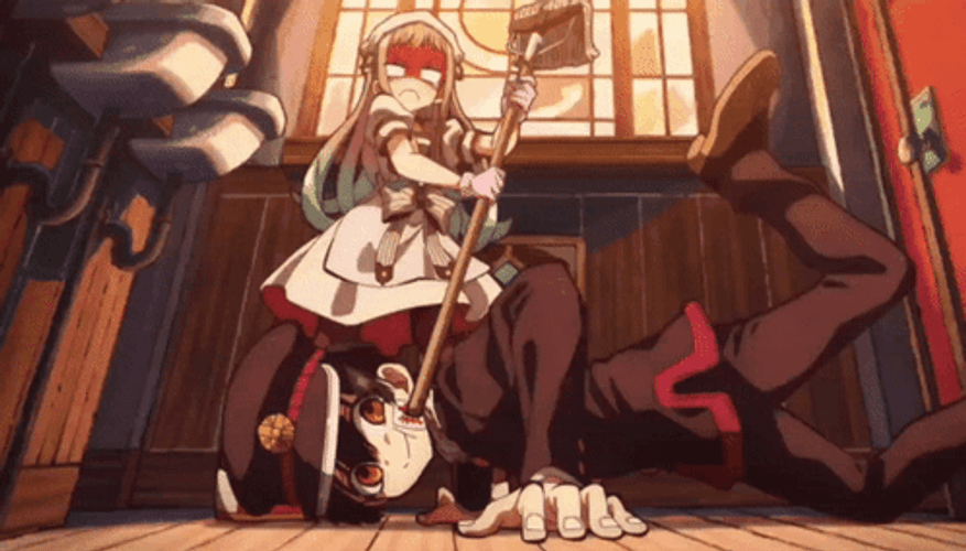 Hanako Kun Nene Yashiro Attacking GIF