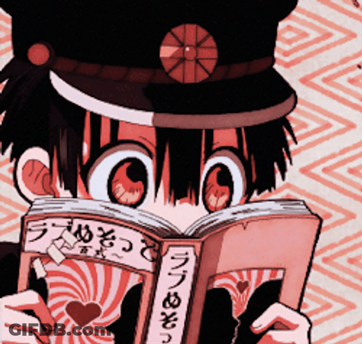 Hanako Reading Book GIF