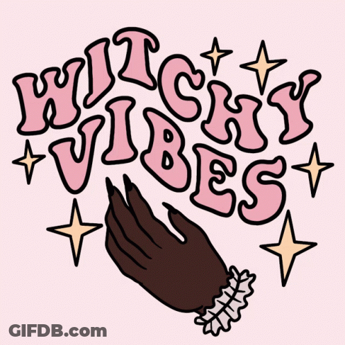 Hand Drawing Saying Witchy Vibes GIF