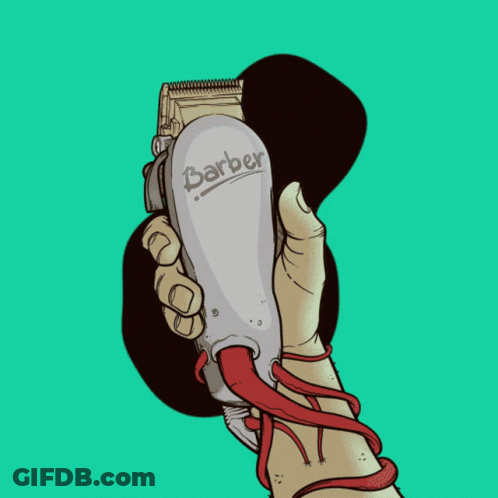 Hand Holding Barber Clipper With Red Cord GIF