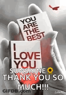 Hand Holding Card Saying You Are The Best GIF