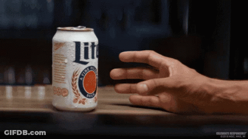 Hand Holding Lite Beer Can GIF