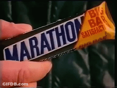Hand Holding Marathon Big Bar GIF