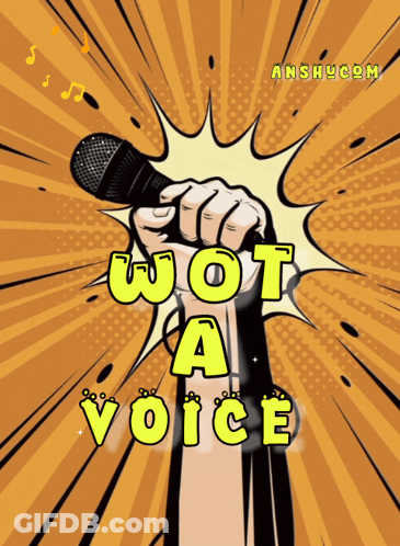 Hand Holding Mic Saying Wot A Voice GIF