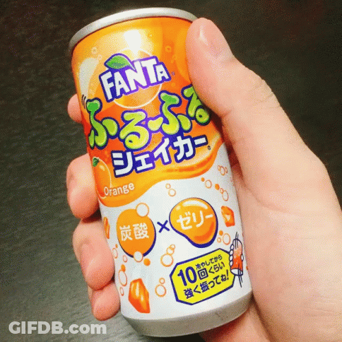 Hand Holding Orange Fanta Can GIF