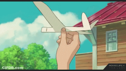 Hand Holding Paper Airplane Near House Movieclips Trailers GIF