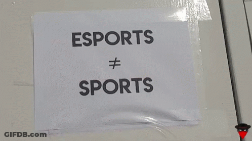 Hand Holding Paper Saying Esports Core Sports GIF