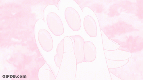 Hand Holding Paw Print GIF