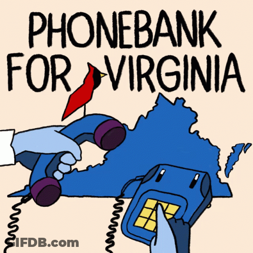 Hand Holding Phone For Phonebank For Virginia GIF