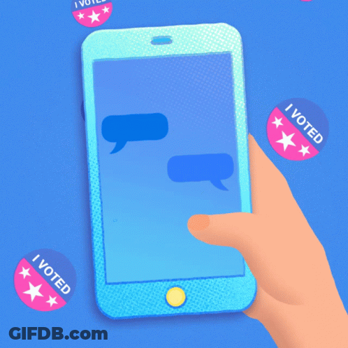 Hand Holding Phone Saying Phonebank For Terry GIF