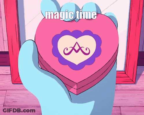 Hand Holding Pink Heart With Letter A And Magic Time GIF